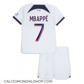 Maglie da calcio Paris Saint-Germain Kylian Mbappe #7 Seconda Maglia Bambino 2023-24 Manica Corta (+ Pantaloni corti)